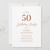 50 & Fabulous Burnt Orange Boho Birthday Einladung (Rückseite)