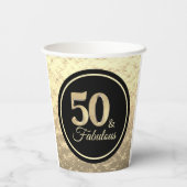 50 & Fabulous Classy Gold Pappbecher (Rückseite)