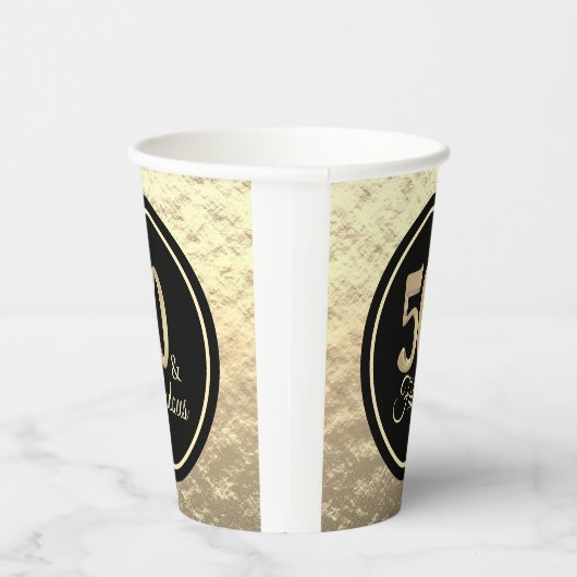 50 & Fabulous Classy Gold Pappbecher (Rechts)