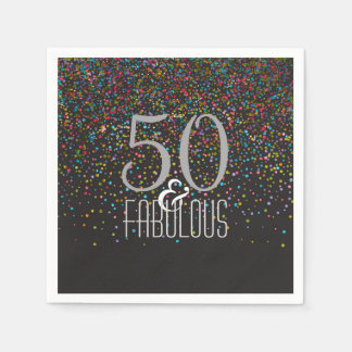 50 & Fabulous Confetti Dots Elegant 50. Geburtstag Serviette