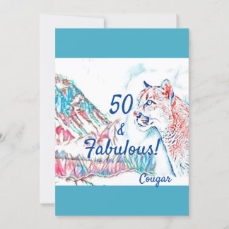 50 & Fabulous Cougar Wildcat 50. Geburtstagsparty Einladung