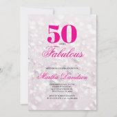 50 & Fabulous Crystal Glam Feier Einladung (Vorderseite)