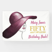 50 & Fabulous Custom Birthday Banner (Horizontal)