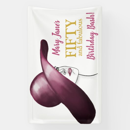 50 & Fabulous Custom Birthday Banner (Vertikal)