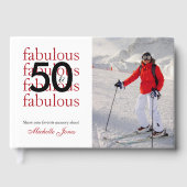 50 & Fabulous Custom Photo Name 50th Birthday Gästebuch (Vorderseite)