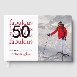 50 & Fabulous Custom Photo Name 50th Birthday Gästebuch