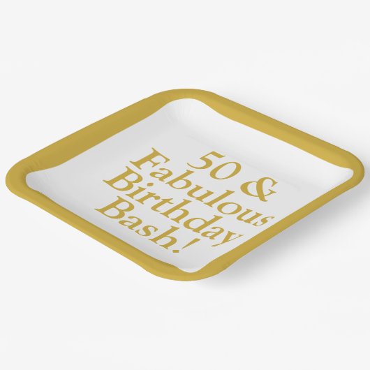 50 & Fabulous Customizable Gold Paper Teller (Gewinkelt)