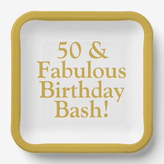 50 & Fabulous Customizable Gold Paper Teller (Vorderseite)