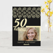 50 & Fabulous Daisy Blume Wasserfarbe Schwarzes Fo Karte (Gelbe Blume)