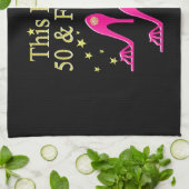 50 & FABULOUS DAZZLING DIVA DESIGN HANDTUCH (Gefaltet)