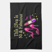 50 & FABULOUS DAZZLING DIVA DESIGN HANDTUCH (Vertikal)