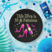 50 & FABULOUS DAZZLING DIVA DESIGN PAPPTELLER (Party)