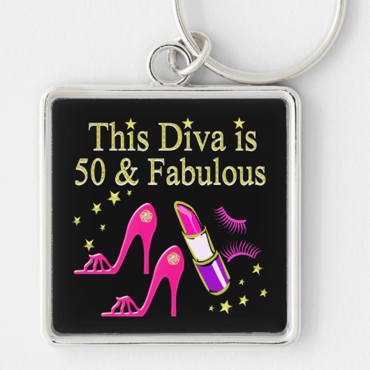 50 & FABULOUS DAZZLING DIVA DESIGN SCHLÜSSELANHÄNGER (Vorne)