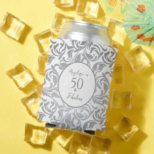 50 & Fabulous Decorative Silver Floral Muster Dosenkühler (In Situ Sommer)