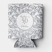 50 & Fabulous Decorative Silver Floral Muster Dosenkühler (Vorderseite)