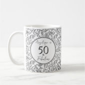 50 & Fabulous Decorative Silver Floral Muster Kaffeetasse (Links)