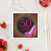 50 & Fabulous | Elegant 50. Geburtstag High Heels Serviette (Beispiel)