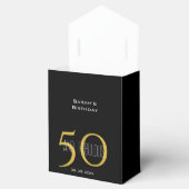 50 & Fabulous Elegant Birthday Black and Gold Geschenkschachtel (Geöffnet)