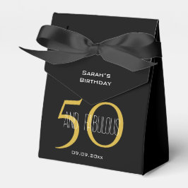 50 & Fabulous Elegant Birthday Black and Gold Geschenkschachtel