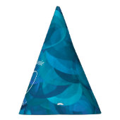 50 & Fabulous Elegant Ocean Blue Geburtstag Partyhütchen (Rechts)