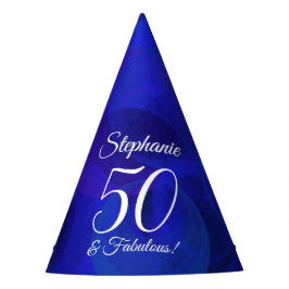 50 & Fabulous Elegant Royal Blue Birthday Partyhütchen