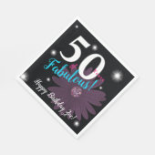 50 & Fabulous, Elegante lila Stimmung & Sterne Serviette (Ecke)