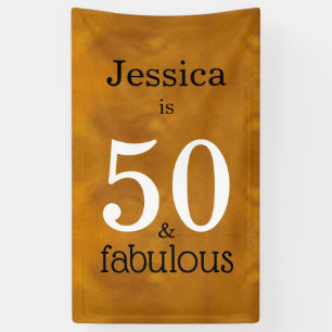 50 & Fabulous Faux Gold Einfache 50. Geburtstagsfe Banner
