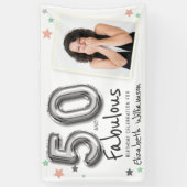 50 & Fabulous Foil Balloon Stars Foto Geburtstag Banner (Vertikal)