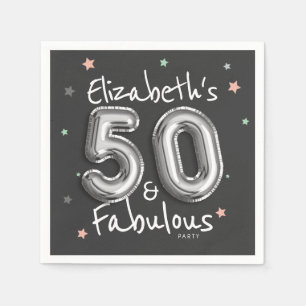 50 & Fabulous Foil Balloon Stars Geburtstag Serviette