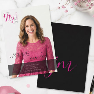 50 & Fabulous Foto-Overlay-Monogramm-Geburtstag Einladung