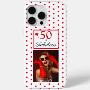 50 & Fabulous Foto Red Dots & White 50. Geburtstag Case-Mate iPhone Hülle