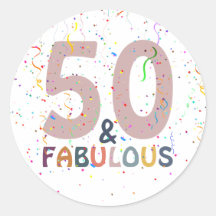 50 & Fabulous Fun Confetti Pink Trendy Typografie