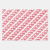 50 & Fabulous - Fun Red 50. Geburtstag Geschenkpapier Set (Vorderseite 2)