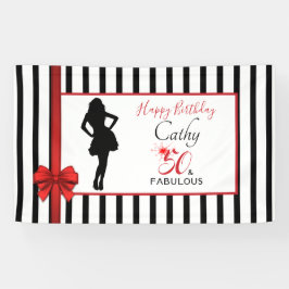50 & FABULOUS Geburtstag Anpassbar mit Streifen Banner