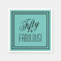 50 & FABULOUS! Geburtstag Aquamarin und schwarz gr