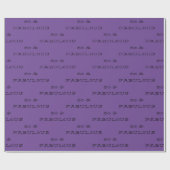 50 & Fabulous Geburtstag Black Text Wrapping Paper Geschenkpapier (Flach)