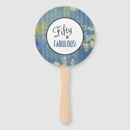 50 & FABULOUS Geburtstag Denim Blues Personalisier Fächer