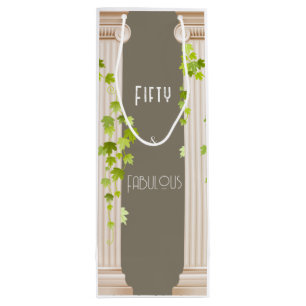 50 Fabulous Geburtstag Elegantes griechisches Them Geschenktüte Für Weinflaschen
