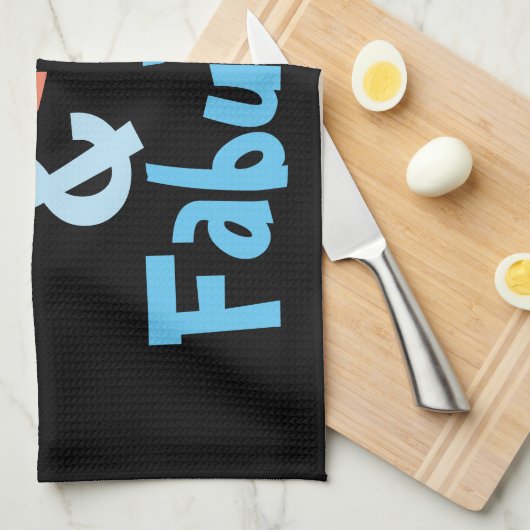 50 & Fabulous Geburtstag Geschirrtuch (Viertel Falte)