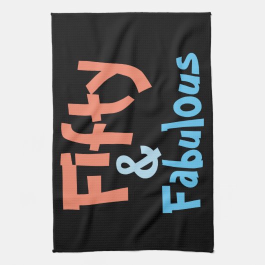 50 & Fabulous Geburtstag Geschirrtuch (Vertikal)