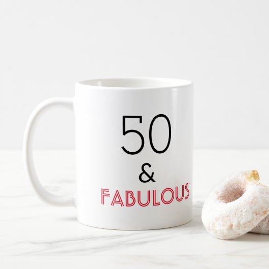 50 & Fabulous Geburtstag Kaffeetasse (Mit Donut)