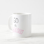 50 & Fabulous Geburtstag Kaffeetasse (Vorderseite Links)