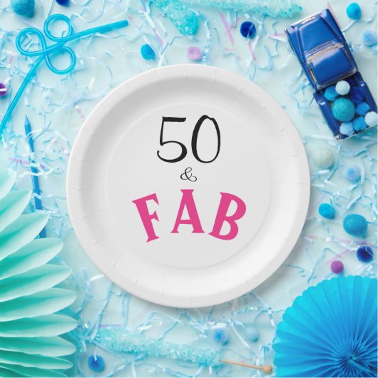 50 & Fabulous Geburtstag Pappteller (Party)
