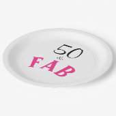 50 & Fabulous Geburtstag Pappteller (Schrägansicht)