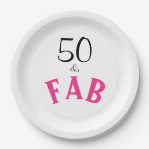50 & Fabulous Geburtstag Pappteller