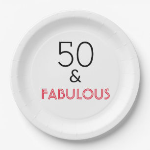 50 & Fabulous Geburtstag Pappteller