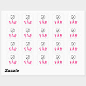 50 & Fabulous Geburtstag Quadratischer Aufkleber (Blatt)