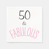 50 & Fabulous Geburtstag Serviette (Vorderseite)