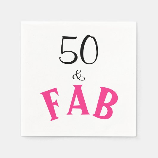 50 & Fabulous Geburtstag Serviette (Vorderseite)