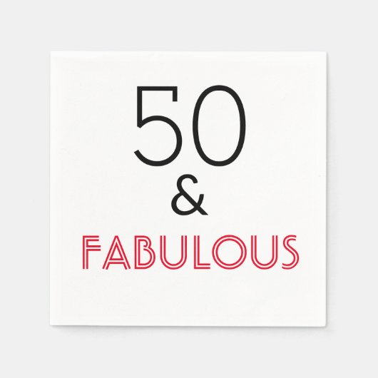 50 & Fabulous Geburtstag Serviette (Vorderseite)
